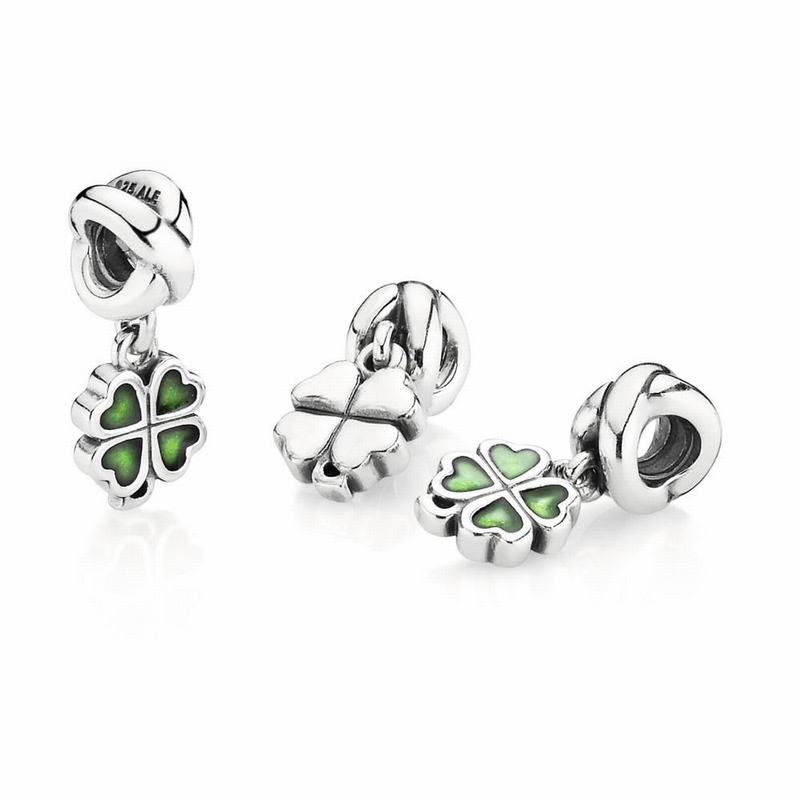 Pandora Four-Leaf Clover Dangle Charm Silver Egypt LA8645230
